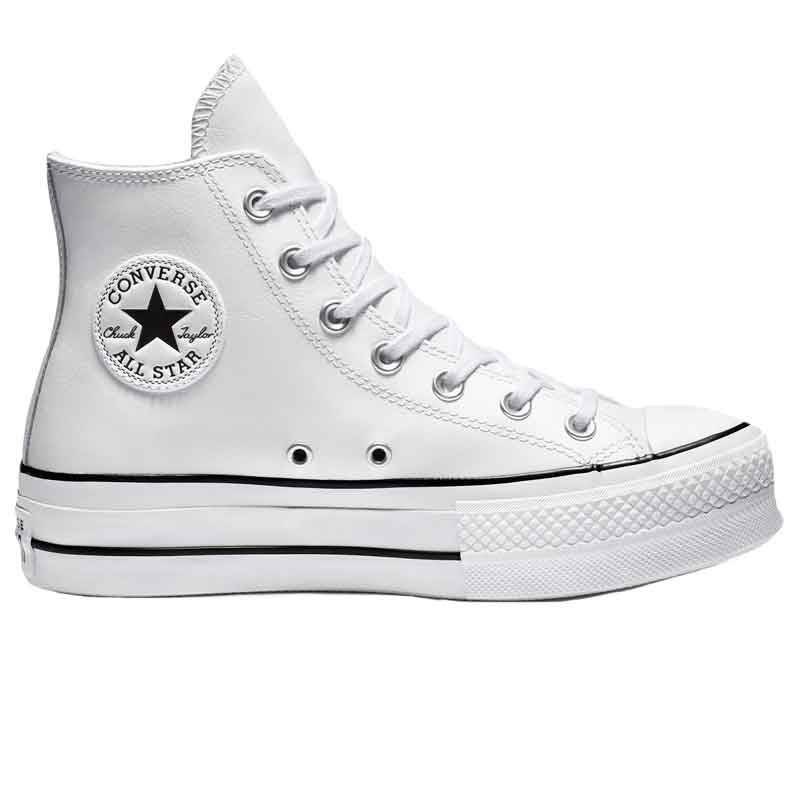 CONVERSE CHUCK TAYLOR ALL STAR LIFT HIGH LEATHER BLANCO MUJER